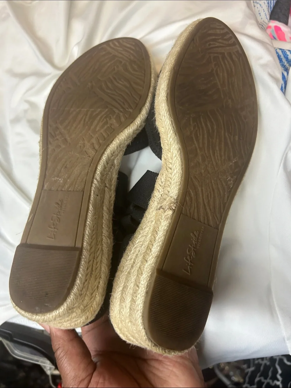 Life Stride Black Canvas Bow Espadrilles (SBED)